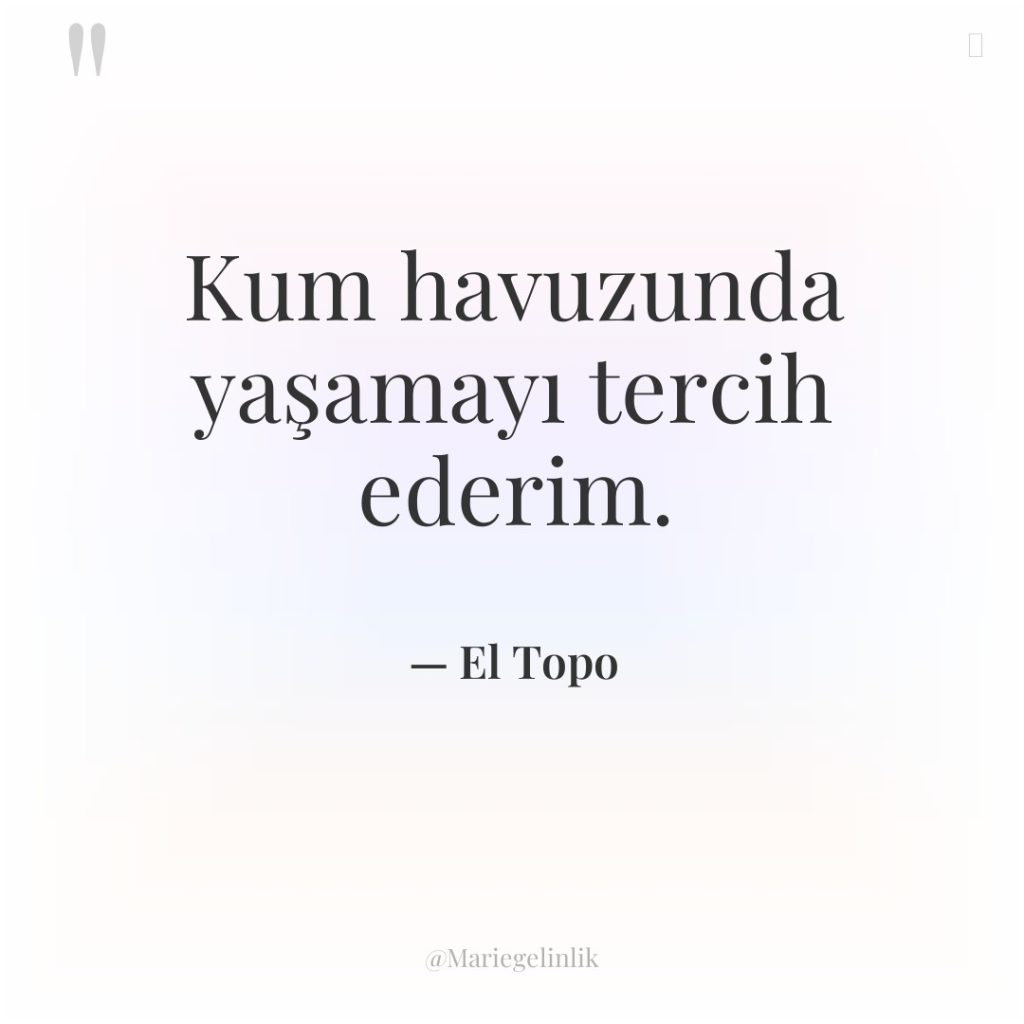 Kum havuzunda yaşamayı tercih ederim.