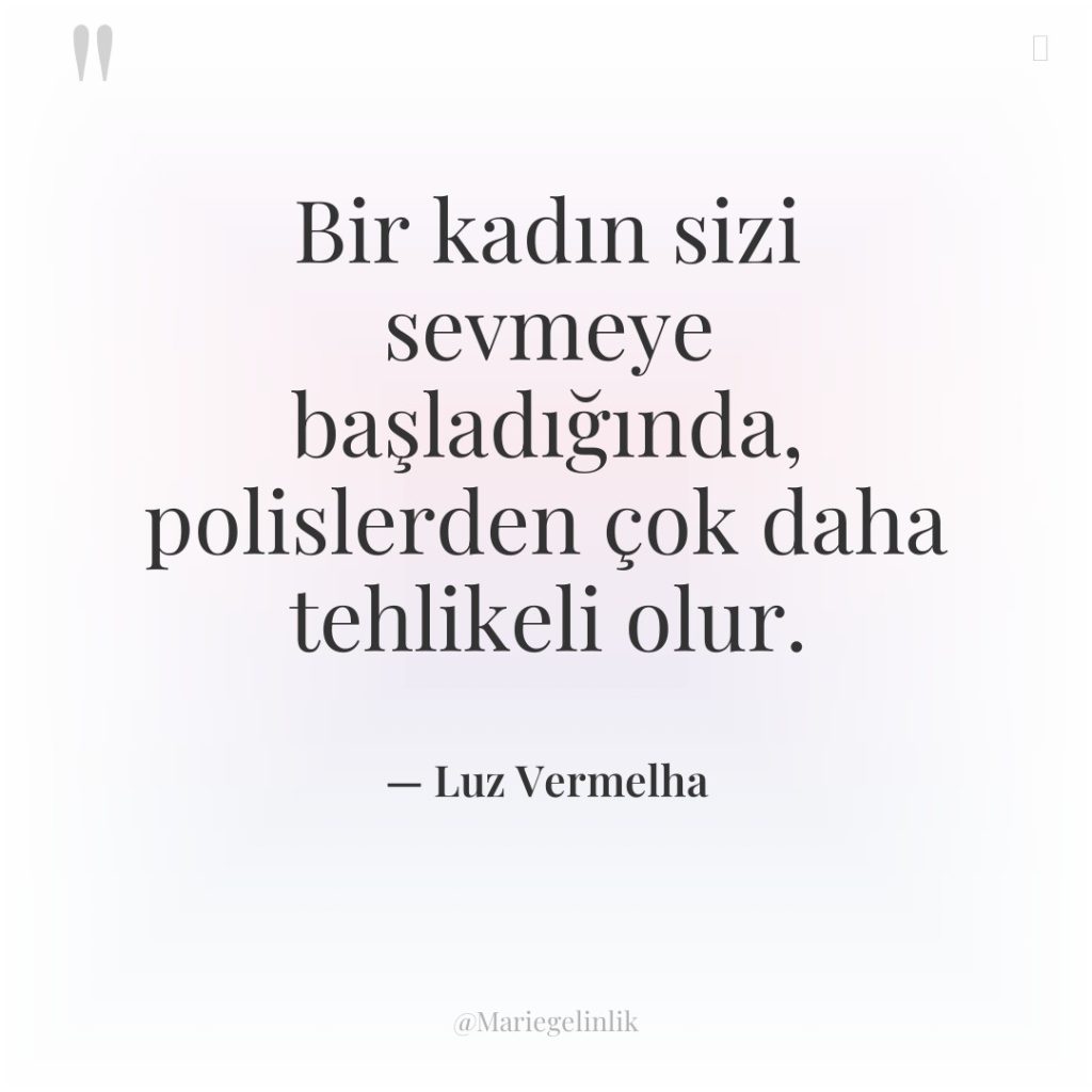 Bir kadın sizi sevmeye başladığında, polislerden çok daha tehlikeli olur.