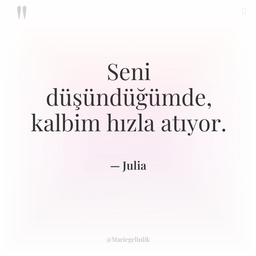 Seni düşündüğümde, kalbim hızla atıyor.
