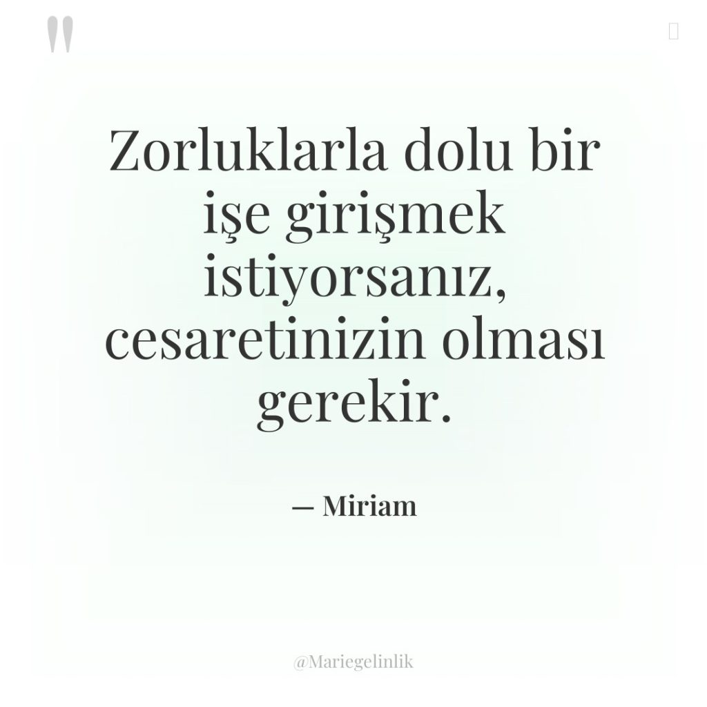 Zorluklarla dolu bir işe girişmek istiyorsanız, cesaretinizin olması gerekir.