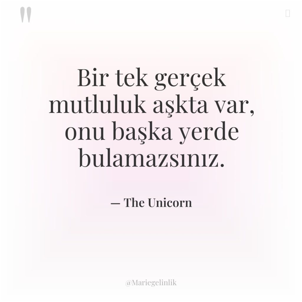 Bir tek gerçek mutluluk aşkta var, onu başka yerde bulamazsınız.