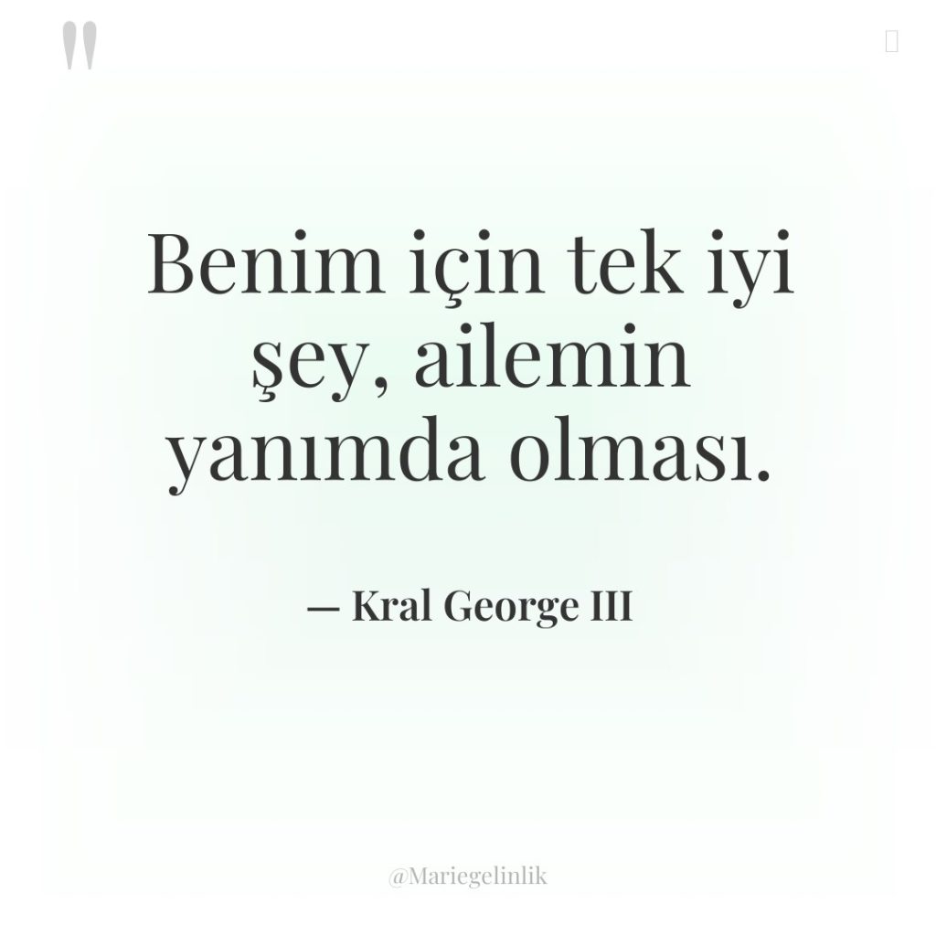 Benim için tek iyi şey, ailemin yanımda olması.