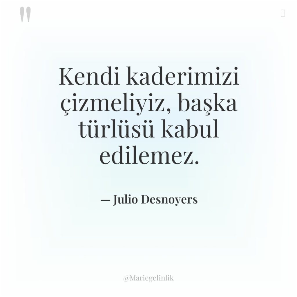 Kendi kaderimizi çizmeliyiz, başka türlüsü kabul edilemez.