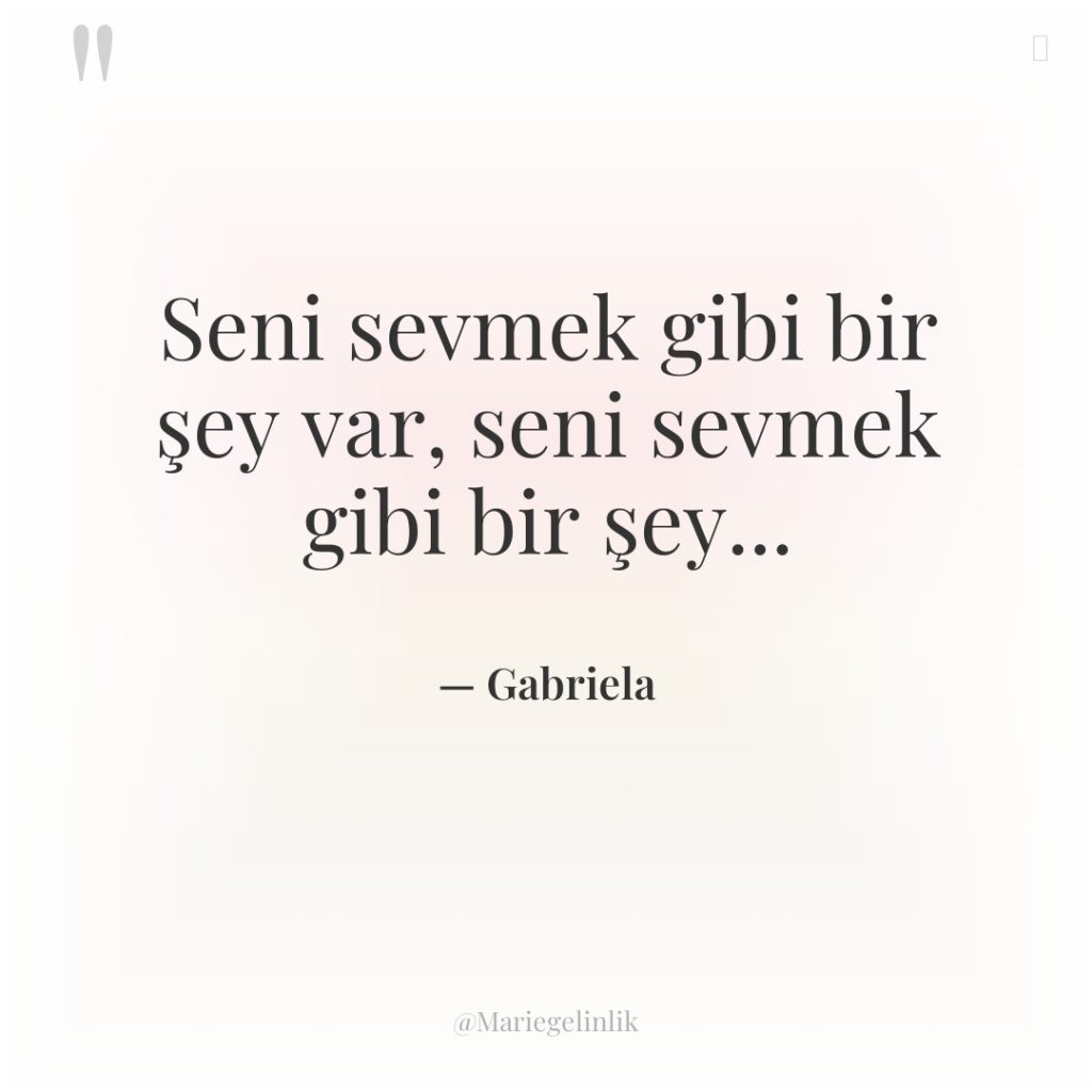 Seni sevmek gibi bir şey var, seni sevmek gibi bir…
