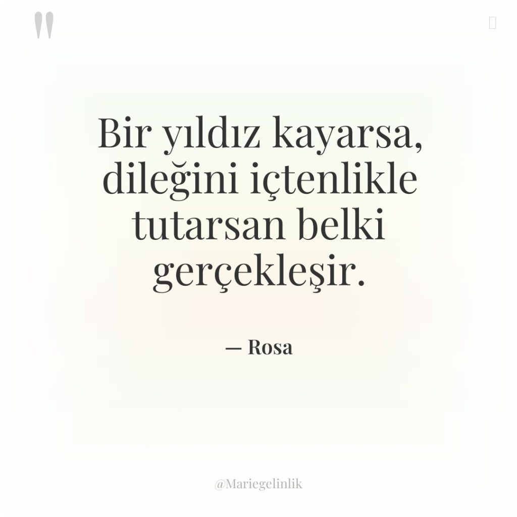 Bir yıldız kayarsa, dileğini içtenlikle tutarsan belki gerçekleşir.