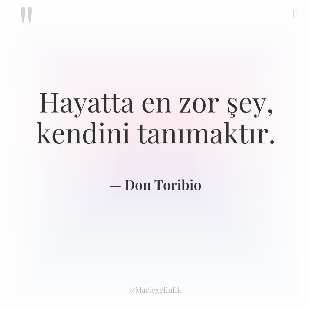 Hayatta en zor şey, kendini tanımaktır.