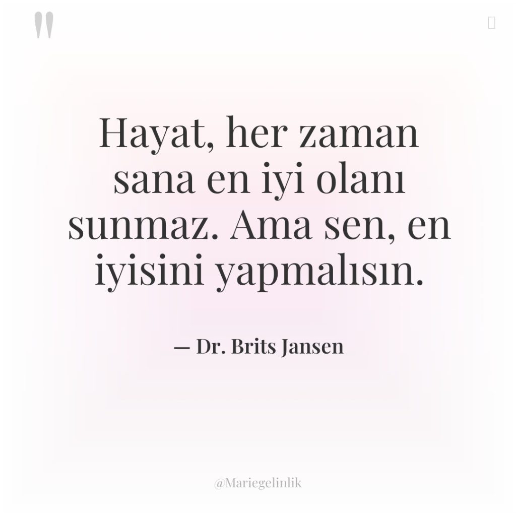 Hayat, her zaman sana en iyi olanı sunmaz. Ama sen,…