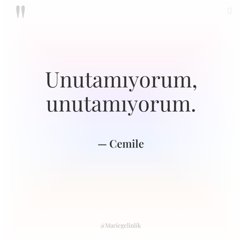 Unutamıyorum, unutamıyorum.