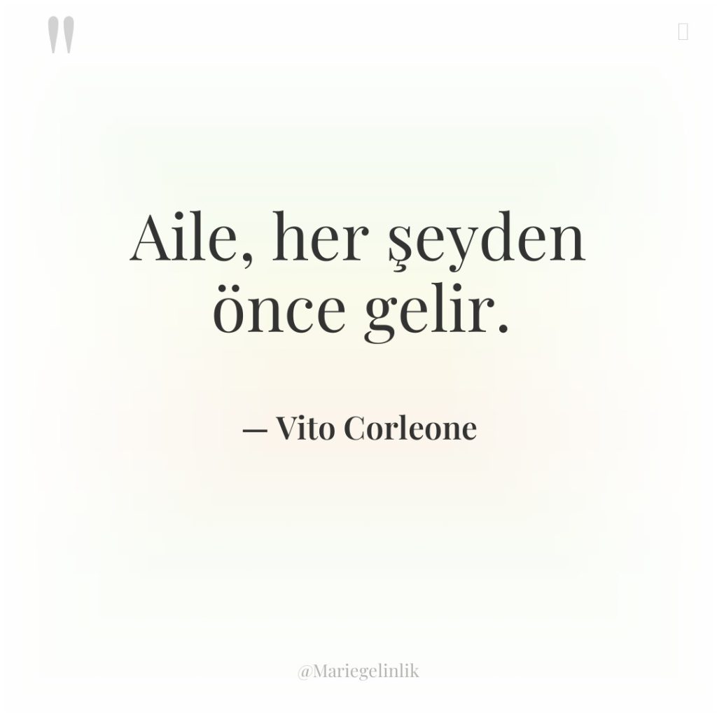 Aile, her şeyden önce gelir.