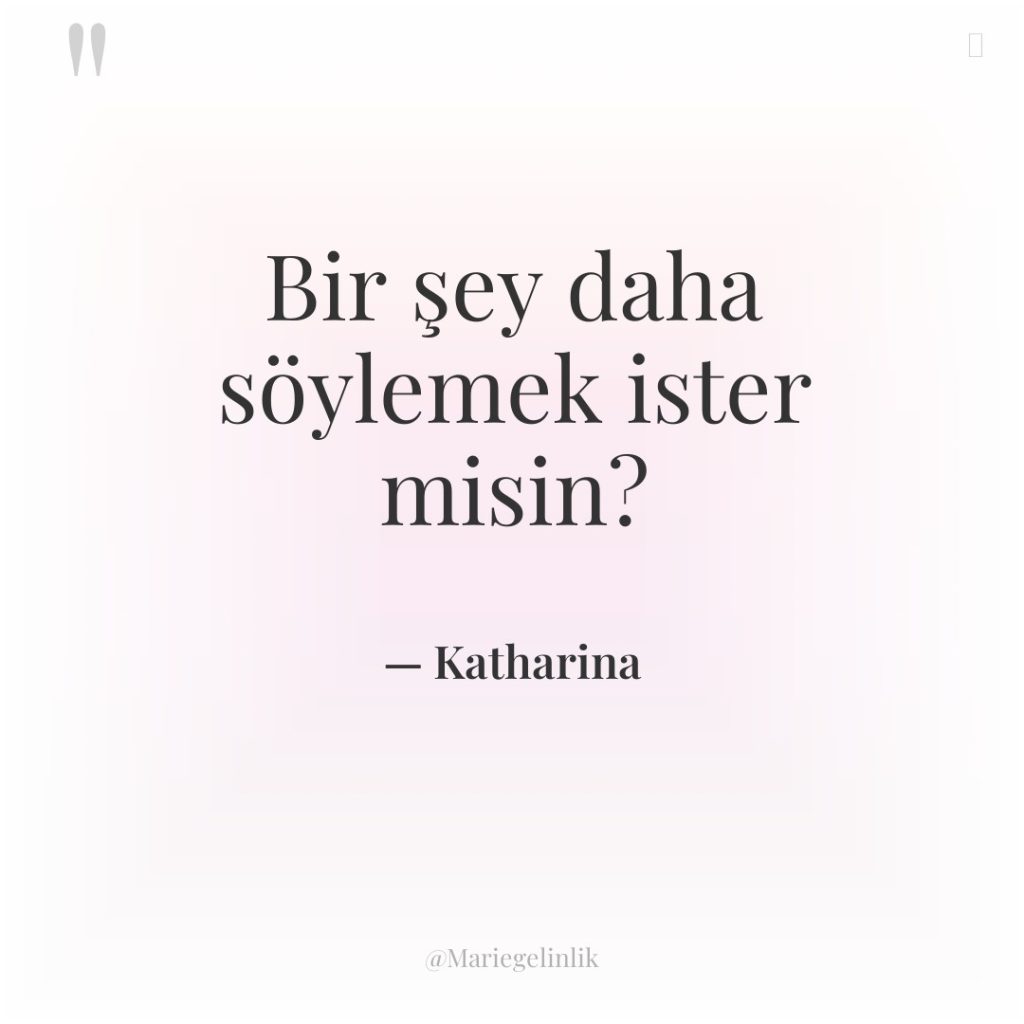 Bir şey daha söylemek ister misin?