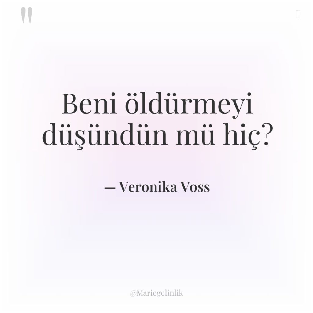 Beni öldürmeyi düşündün mü hiç?