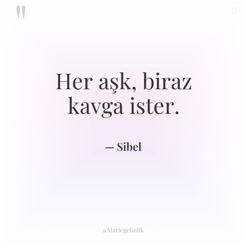 Her aşk, biraz kavga ister.