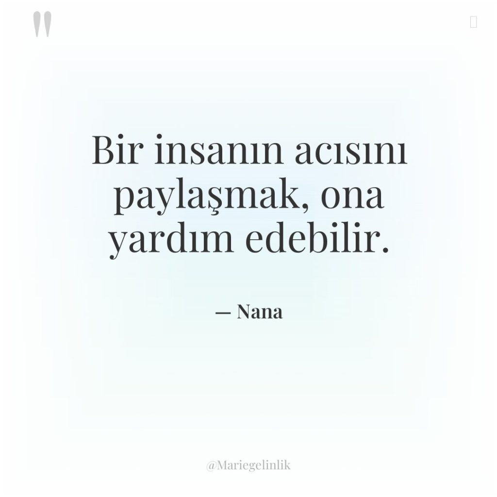 Bir insanın acısını paylaşmak, ona yardım edebilir.