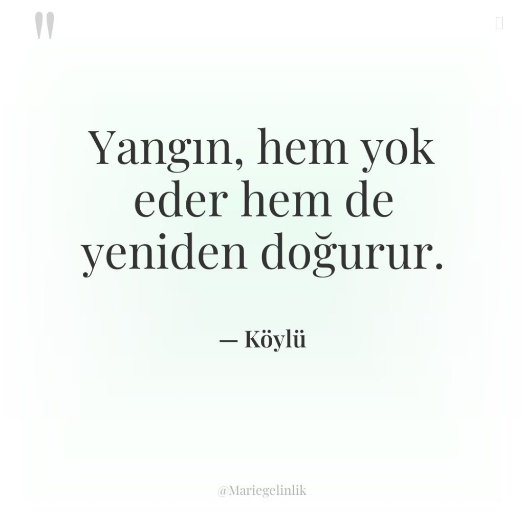 Yangın, hem yok eder hem de yeniden doğurur.