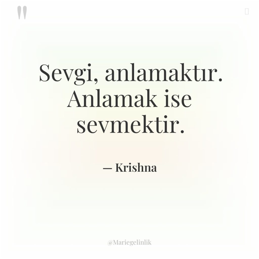 Sevgi, anlamaktır. Anlamak ise sevmektir.