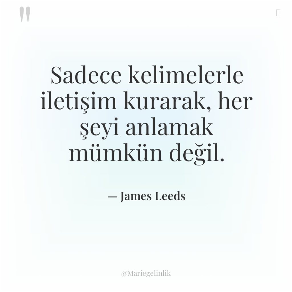 Sadece kelimelerle iletişim kurarak, her şeyi anlamak mümkün değil.