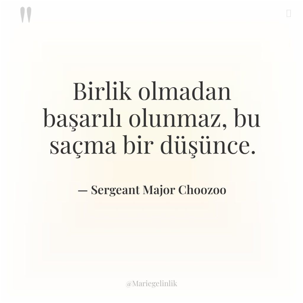 Birlik olmadan başarılı olunmaz, bu saçma bir düşünce.
