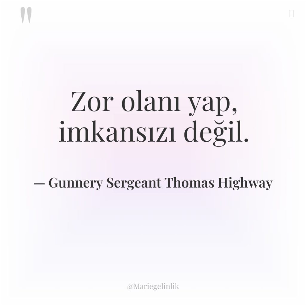 Zor olanı yap, imkansızı değil.