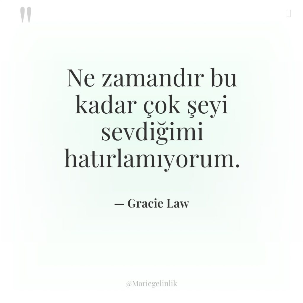 Ne zamandır bu kadar çok şeyi sevdiğimi hatırlamıyorum.