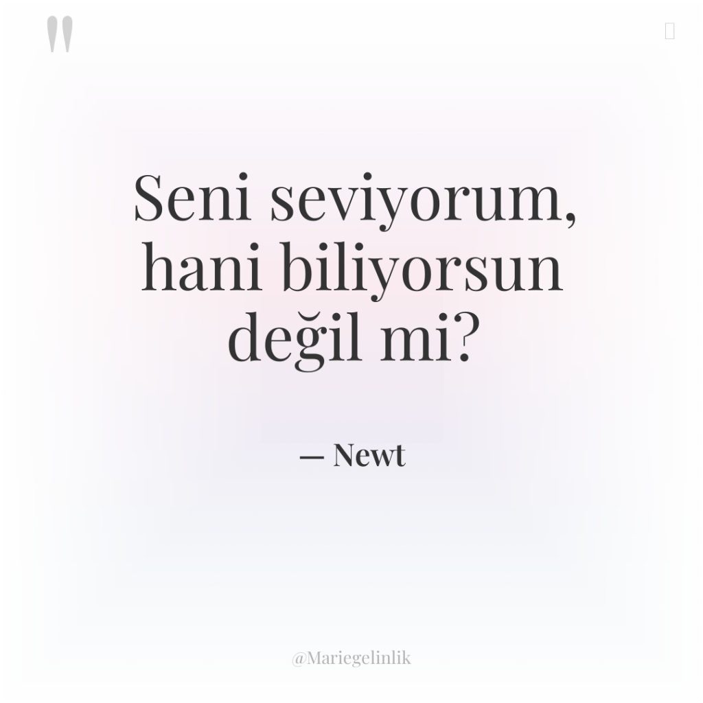 Seni seviyorum, hani biliyorsun değil mi?