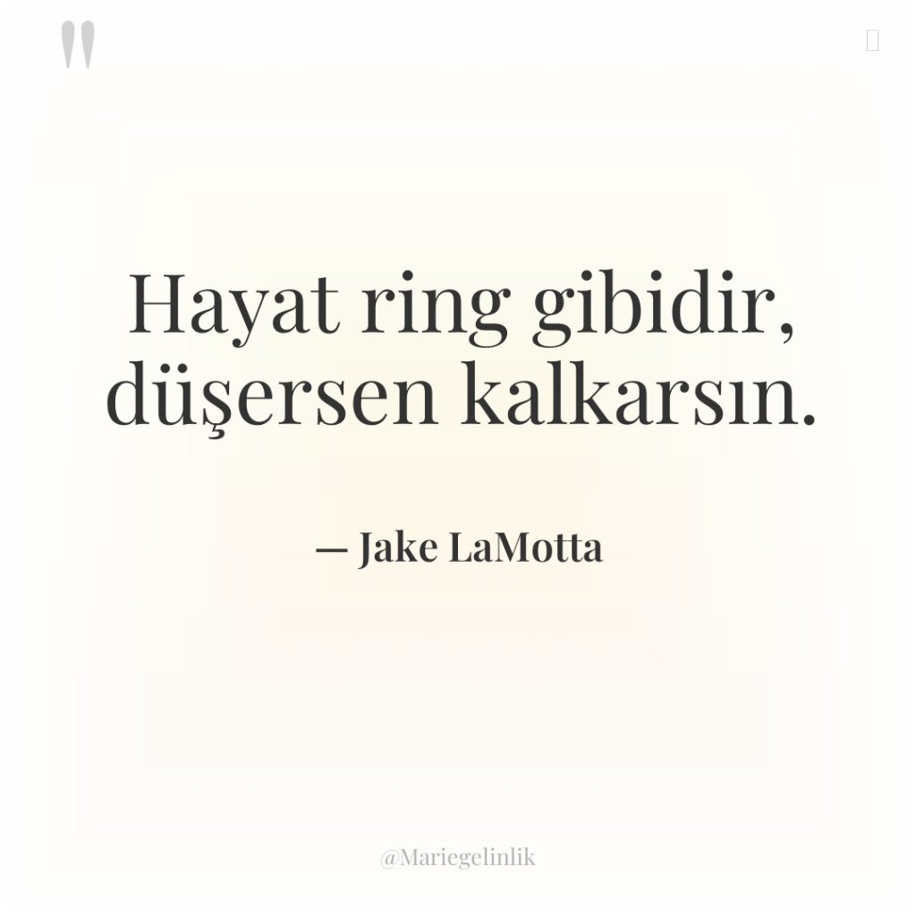 Hayat ring gibidir, düşersen kalkarsın.