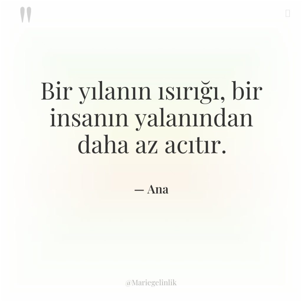 Bir yılanın ısırığı, bir insanın yalanından daha az acıtır.