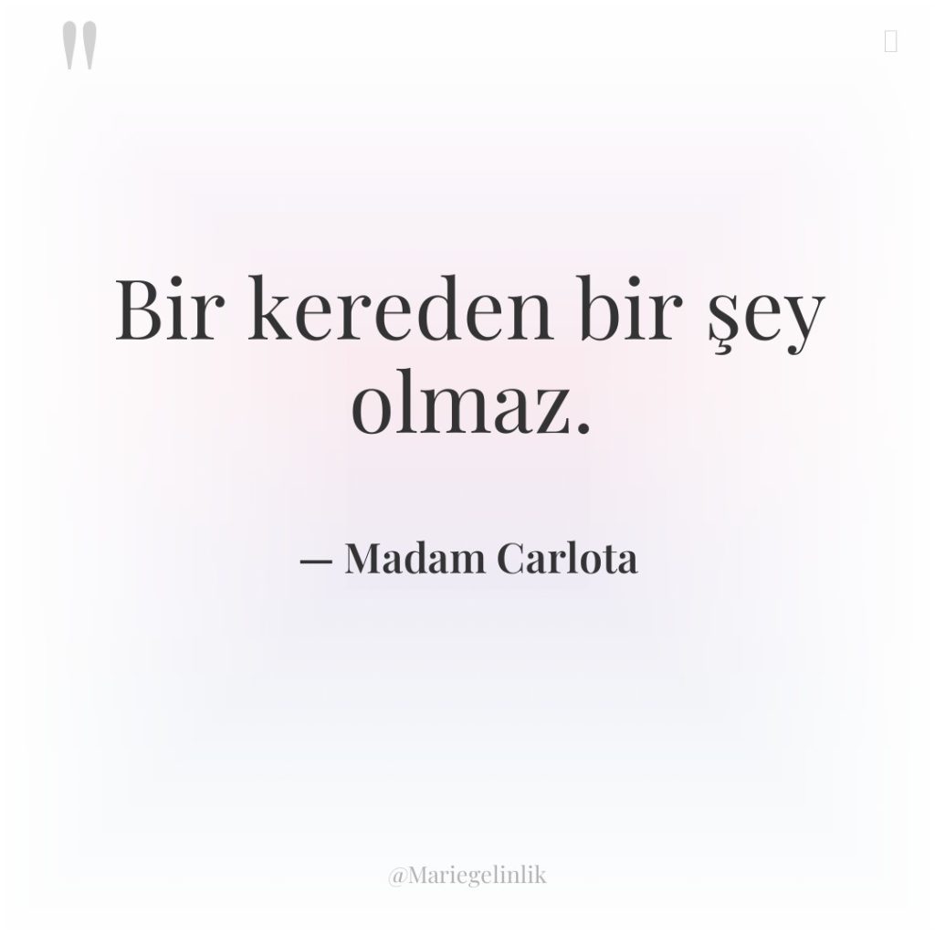 Bir kereden bir şey olmaz.