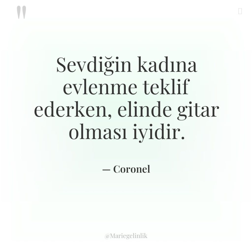 Sevdiğin kadına evlenme teklif ederken, elinde gitar olması iyidir.