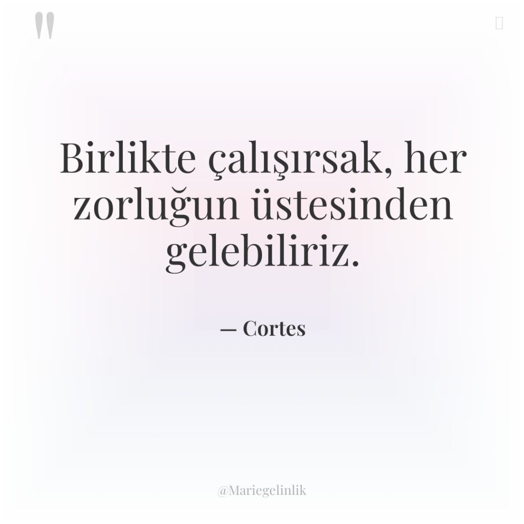 Birlikte çalışırsak, her zorluğun üstesinden gelebiliriz.