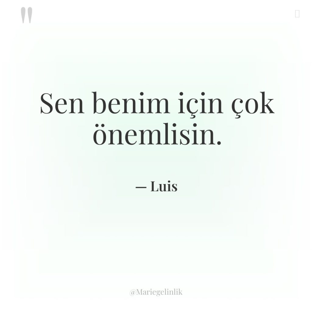 Sen benim için çok önemlisin.