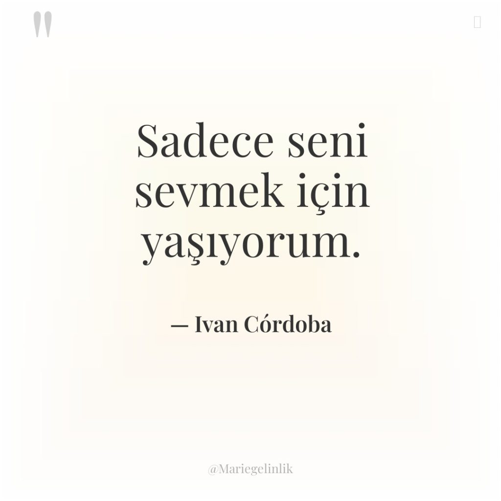 Sadece seni sevmek için yaşıyorum.