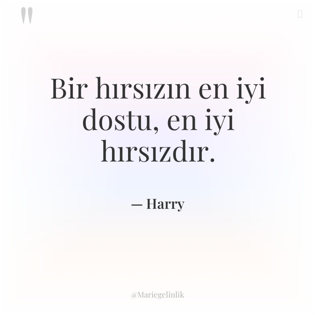 Bir hırsızın en iyi dostu, en iyi hırsızdır.