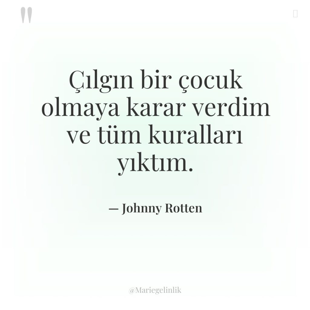 Çılgın bir çocuk olmaya karar verdim ve tüm kuralları yıktım.