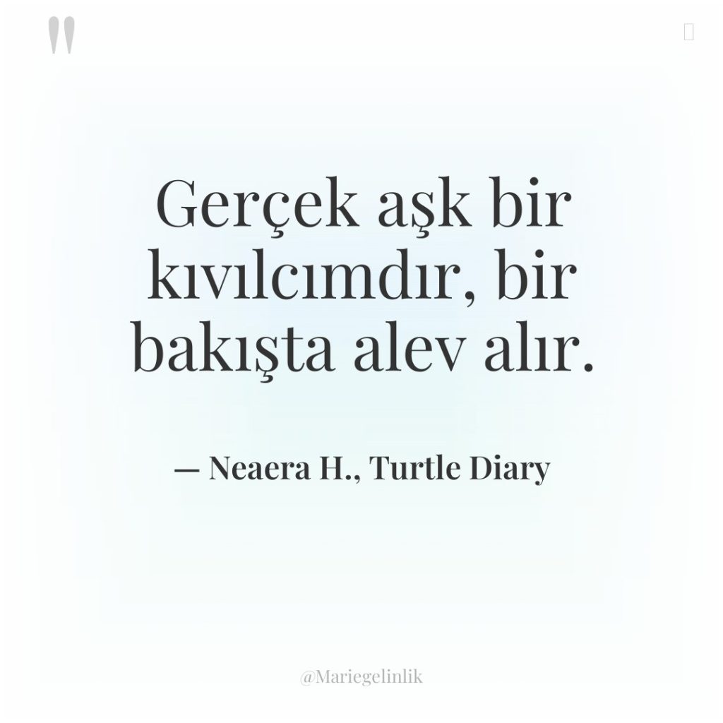 Gerçek aşk bir kıvılcımdır, bir bakışta alev alır.