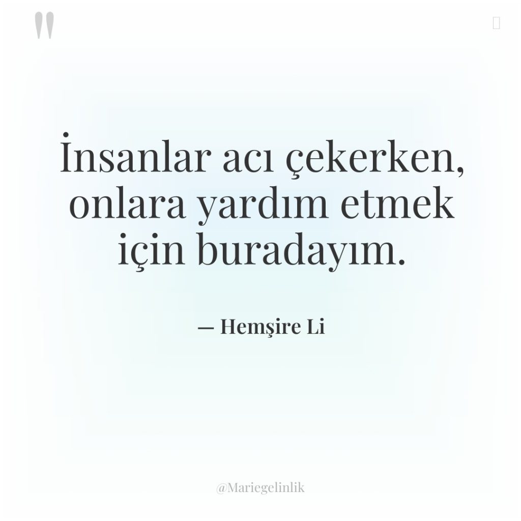 İnsanlar acı çekerken, onlara yardım etmek için buradayım.