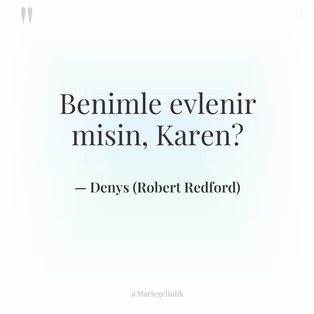Benimle evlenir misin, Karen?