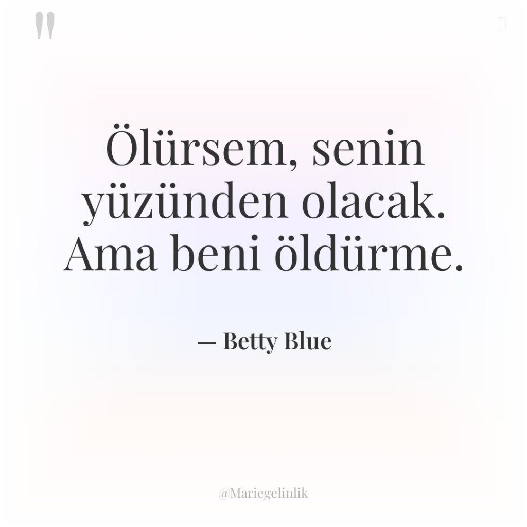 Ölürsem, senin yüzünden olacak. Ama beni öldürme.