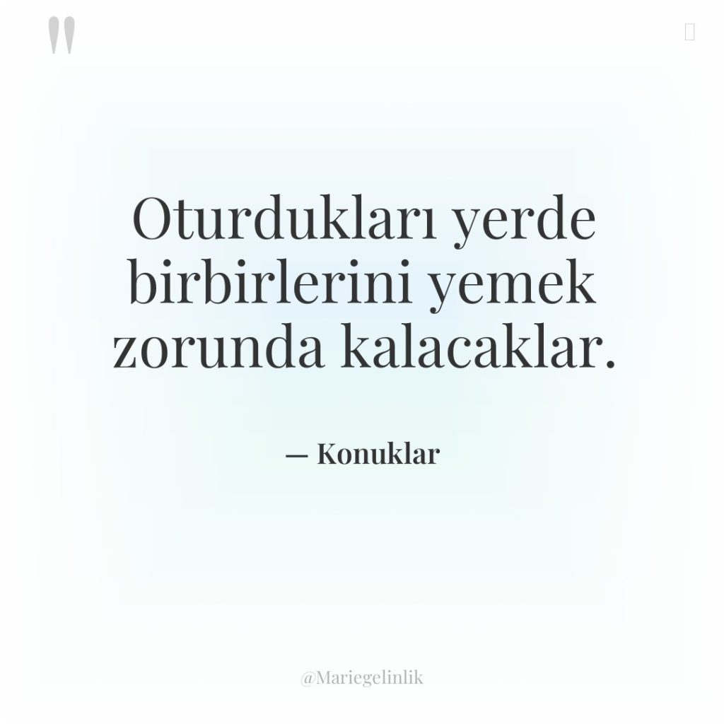 Oturdukları yerde birbirlerini yemek zorunda kalacaklar.
