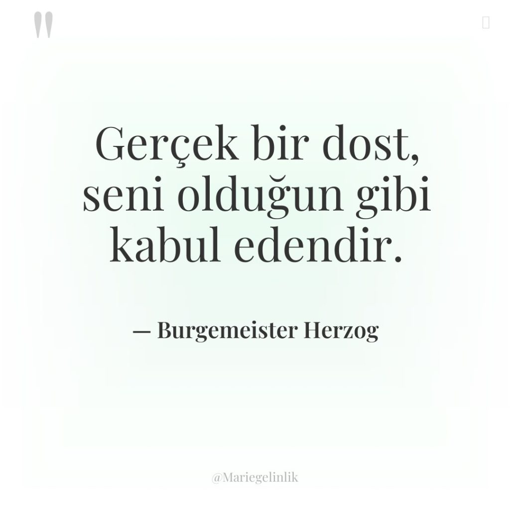 Gerçek bir dost, seni olduğun gibi kabul edendir.