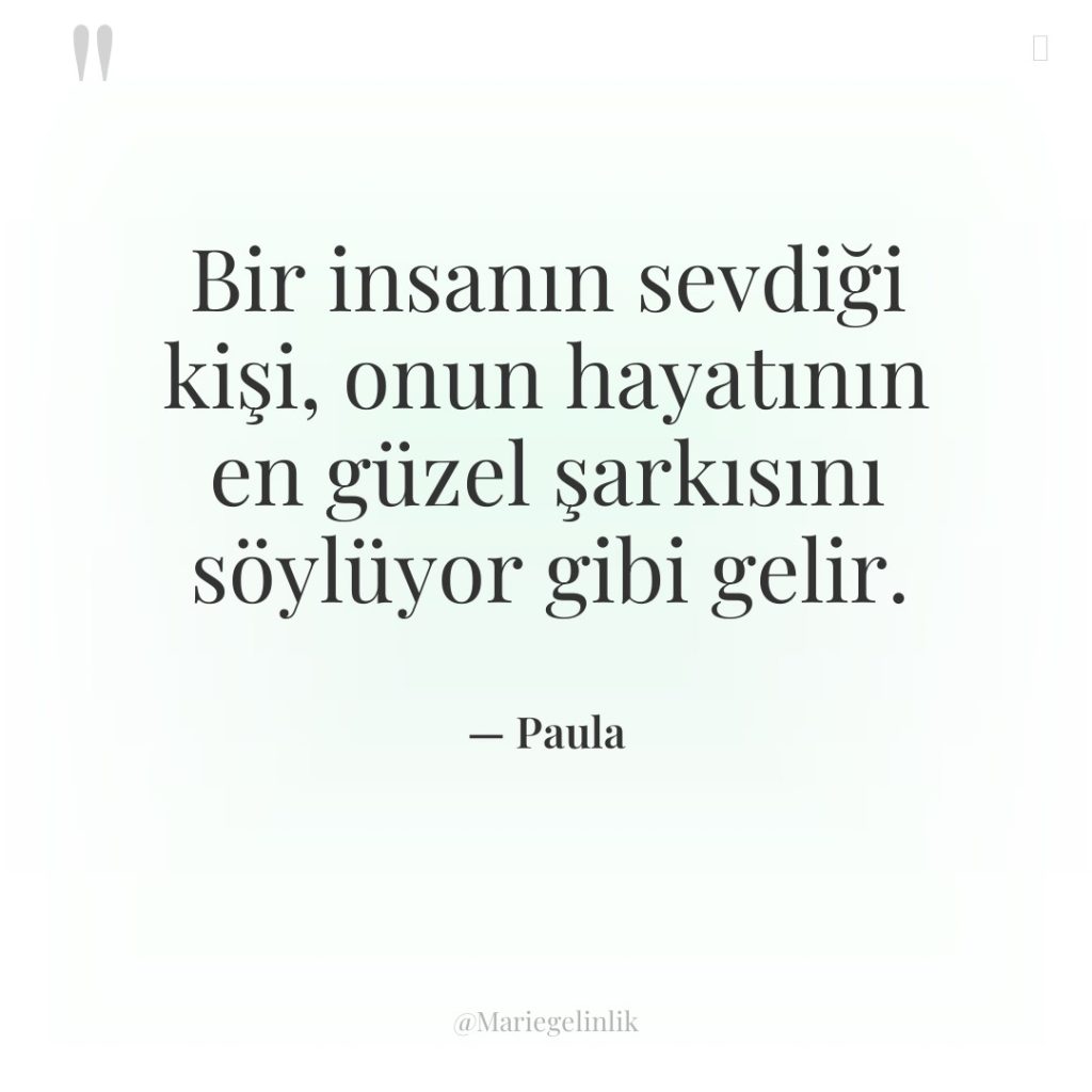 Bir insanın sevdiği kişi, onun hayatının en güzel şarkısını söylüyor…