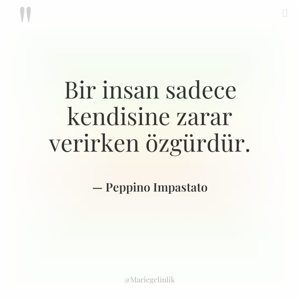 Bir insan sadece kendisine zarar verirken özgürdür.