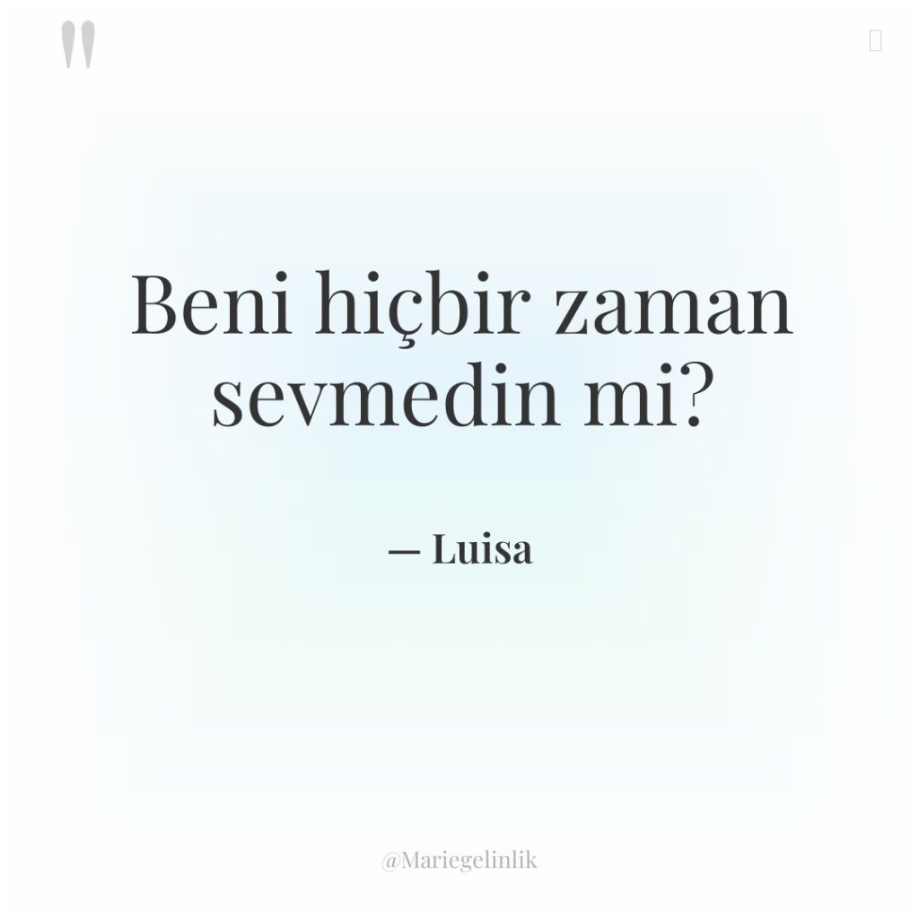 Beni hiçbir zaman sevmedin mi?