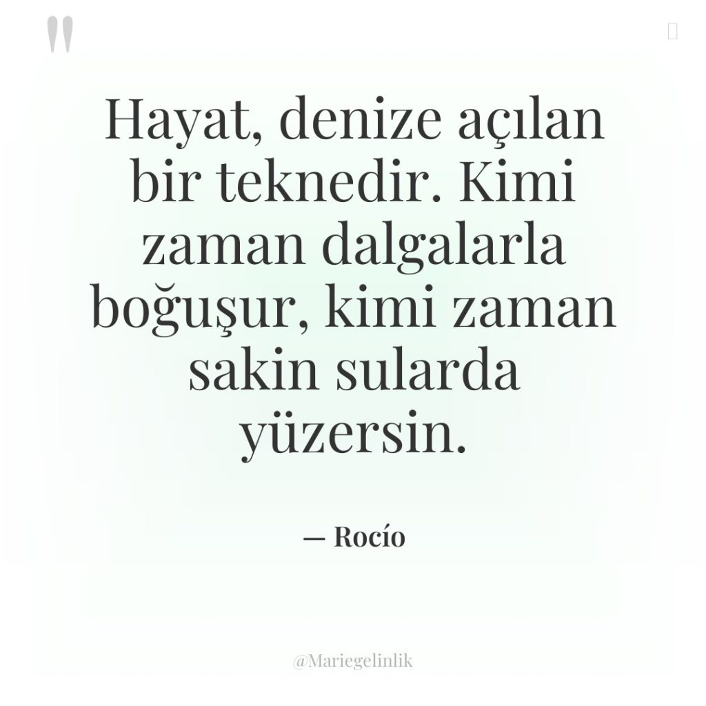 Hayat, denize açılan bir teknedir. Kimi zaman dalgalarla boğuşur, kimi…