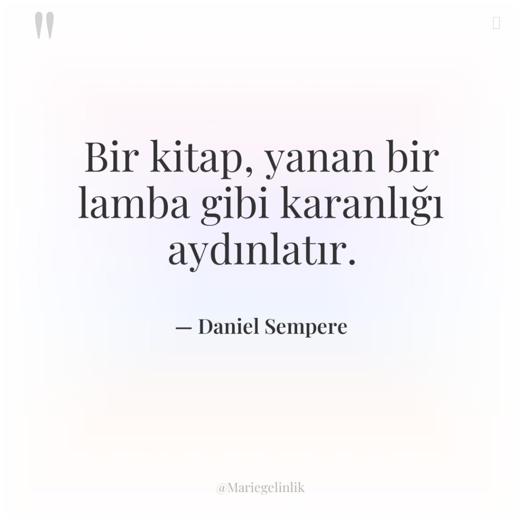 Bir kitap, yanan bir lamba gibi karanlığı aydınlatır.