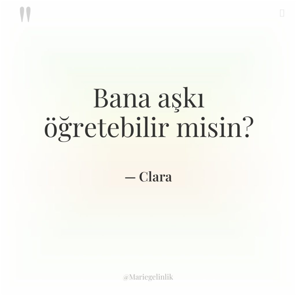 Bana aşkı öğretebilir misin?