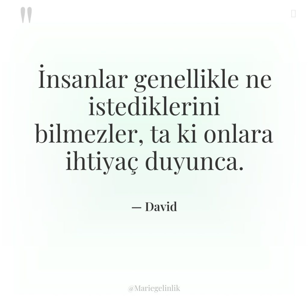 İnsanlar genellikle ne istediklerini bilmezler, ta ki onlara ihtiyaç duyunca.