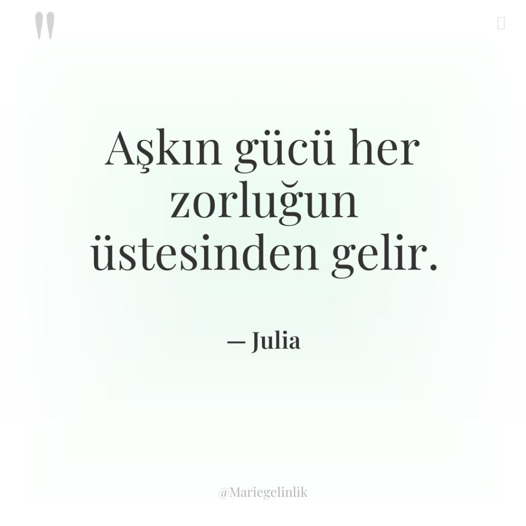 Aşkın gücü her zorluğun üstesinden gelir.