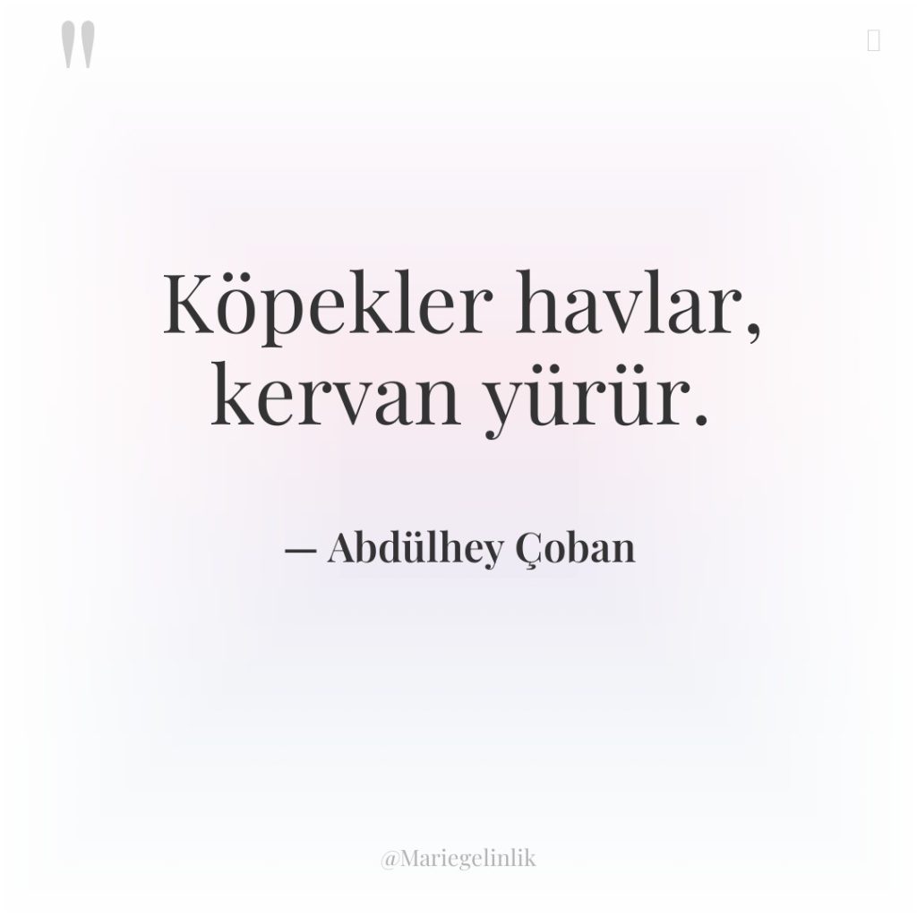 Köpekler havlar, kervan yürür.