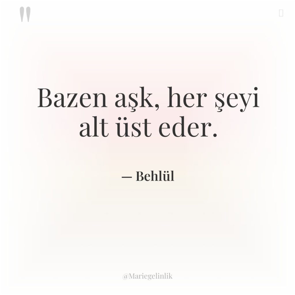 Bazen aşk, her şeyi alt üst eder.