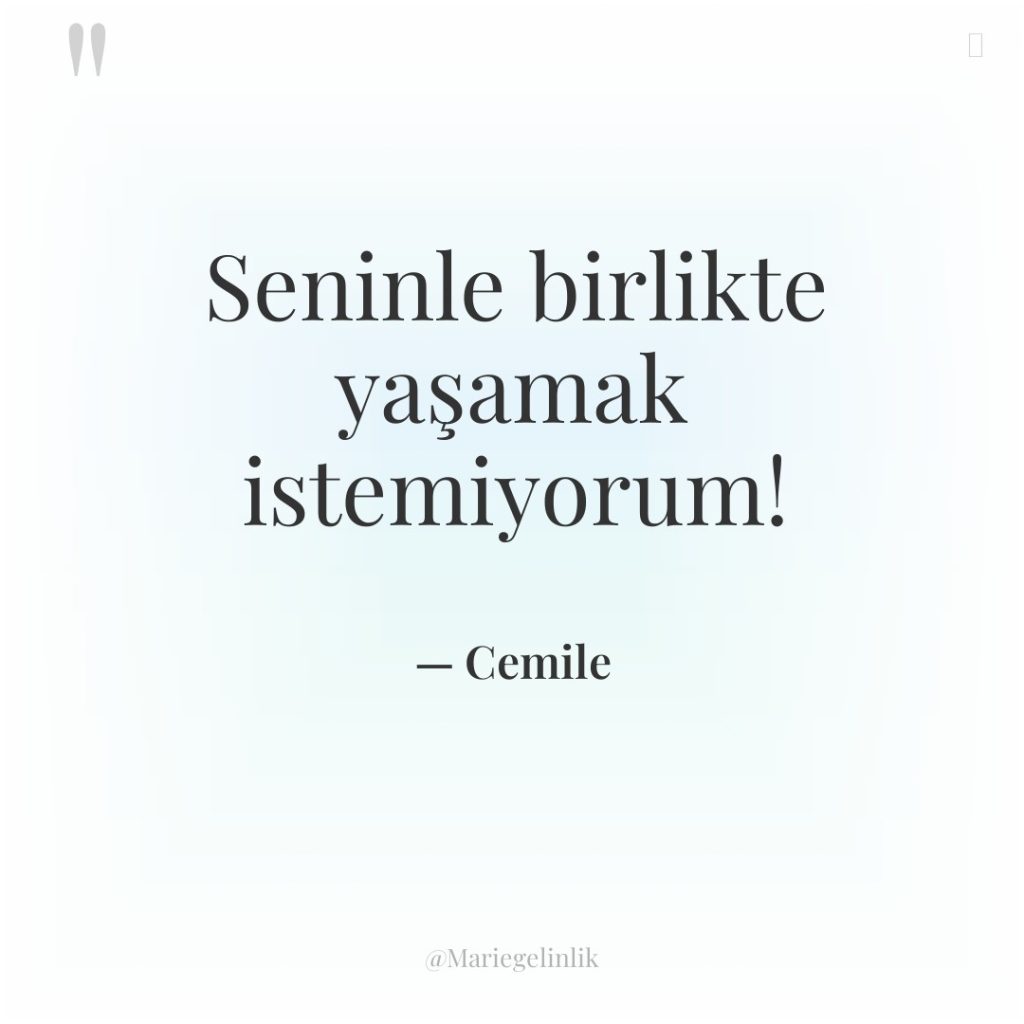 Seninle birlikte yaşamak istemiyorum!